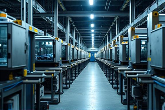 Industrial manufacturing facility with machinery
